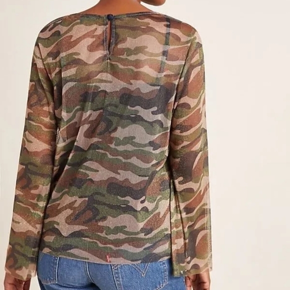 NWT Anthropologie Eva Franco Meredith Camo Top Size M - Picture 2 of 6